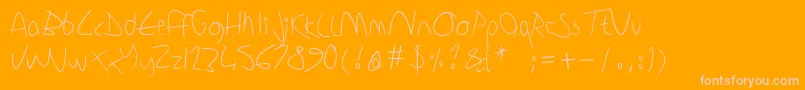 Sharonlipschutzhandwriting Font – Pink Fonts on Orange Background