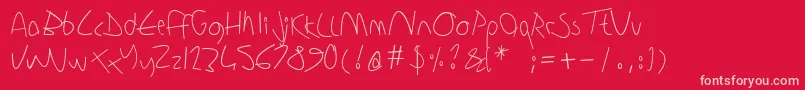 Sharonlipschutzhandwriting Font – Pink Fonts on Red Background