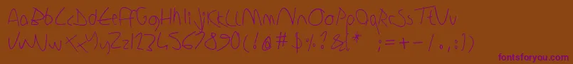 Sharonlipschutzhandwriting Font – Purple Fonts on Brown Background