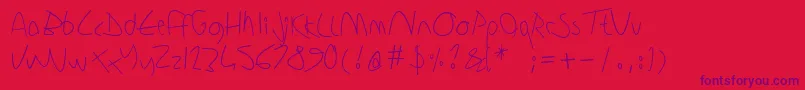 Sharonlipschutzhandwriting Font – Purple Fonts on Red Background