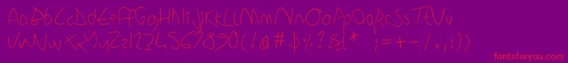 Sharonlipschutzhandwriting Font – Red Fonts on Purple Background