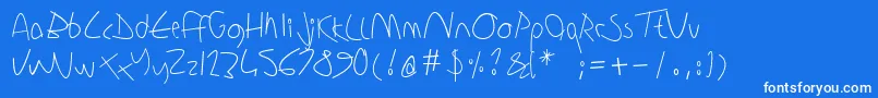 Sharonlipschutzhandwriting Font – White Fonts on Blue Background
