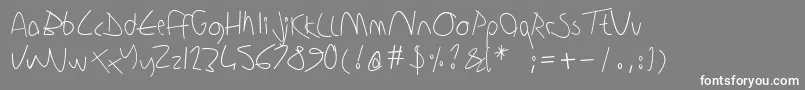 Czcionka Sharonlipschutzhandwriting – białe czcionki na szarym tle