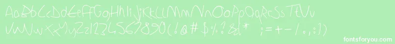 Sharonlipschutzhandwriting Font – White Fonts on Green Background