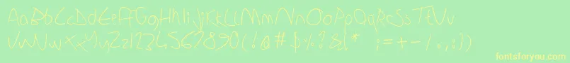 Sharonlipschutzhandwriting Font – Yellow Fonts on Green Background