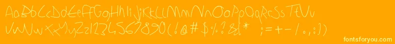 Sharonlipschutzhandwriting Font – Yellow Fonts on Orange Background