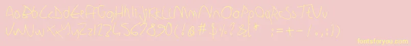 Sharonlipschutzhandwriting Font – Yellow Fonts on Pink Background