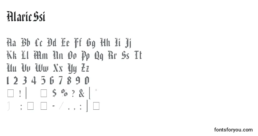 Czcionka AlaricSsi – alfabet, cyfry, specjalne znaki