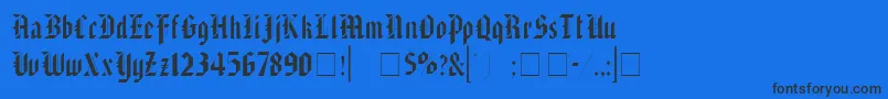 AlaricSsi-fontti – mustat fontit sinisellä taustalla