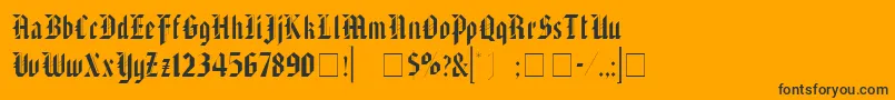 AlaricSsi-Schriftart – Schwarze Schriften auf orangefarbenem Hintergrund