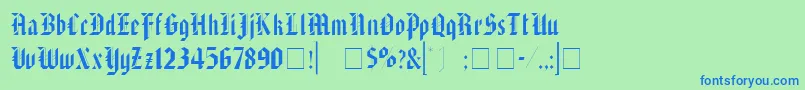 フォントAlaricSsi – 青い文字は緑の背景です。