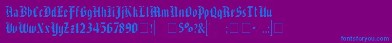 フォントAlaricSsi – 紫色の背景に青い文字