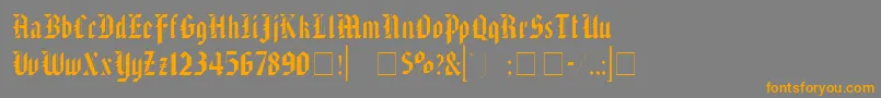 フォントAlaricSsi – オレンジの文字は灰色の背景にあります。