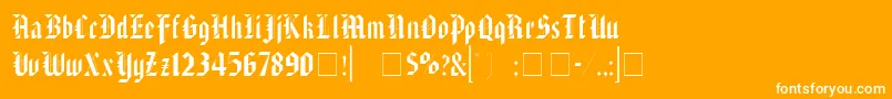フォントAlaricSsi – オレンジの背景に白い文字
