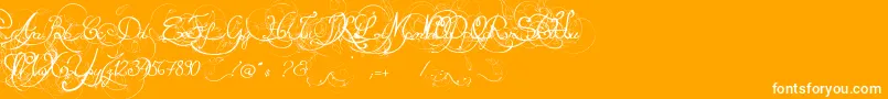 EternalCall-Schriftart – Weiße Schriften auf orangefarbenem Hintergrund