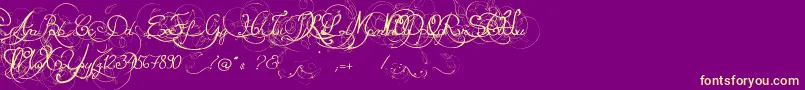 EternalCall Font – Yellow Fonts on Purple Background