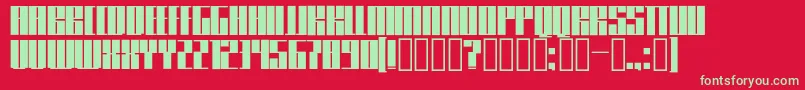 フォントKnifer600 – 赤い背景に緑の文字