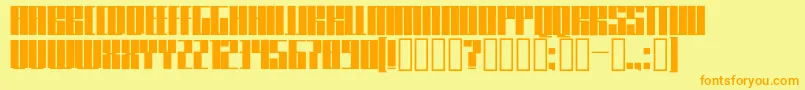 フォントKnifer600 – オレンジの文字が黄色の背景にあります。