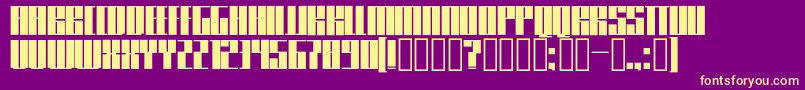 Knifer600-Schriftart – Gelbe Schriften auf violettem Hintergrund