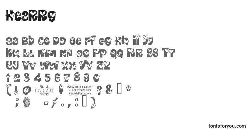 Schriftart Hearrg – Alphabet, Zahlen, spezielle Symbole