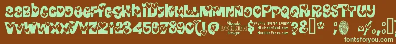 Hearrg Font – Green Fonts on Brown Background