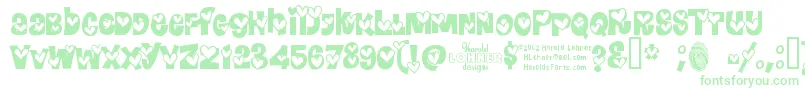 Hearrg Font – Green Fonts on White Background