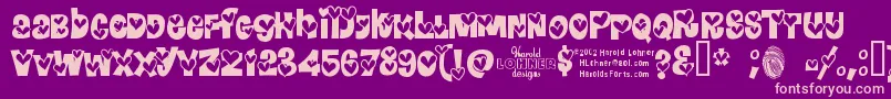 Hearrg Font – Pink Fonts on Purple Background