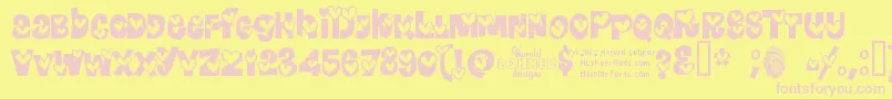 Hearrg Font – Pink Fonts on Yellow Background