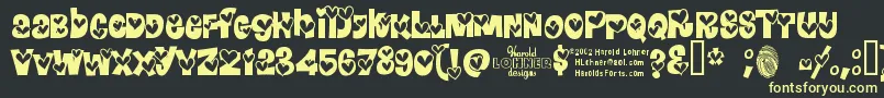 Hearrg Font – Yellow Fonts on Black Background