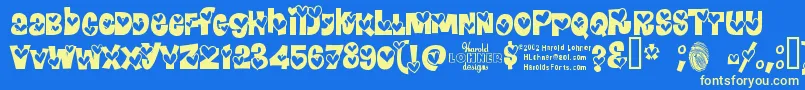 Hearrg Font – Yellow Fonts on Blue Background