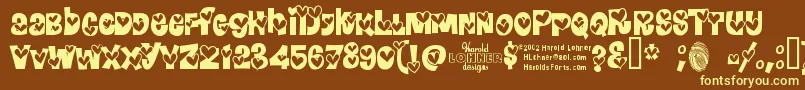 Hearrg Font – Yellow Fonts on Brown Background