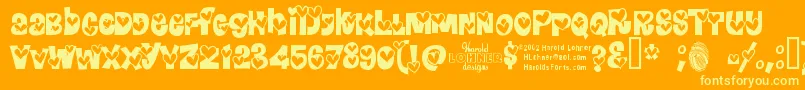 Hearrg Font – Yellow Fonts on Orange Background