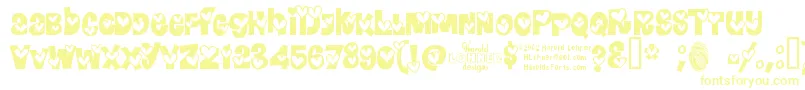 Hearrg Font – Yellow Fonts on White Background