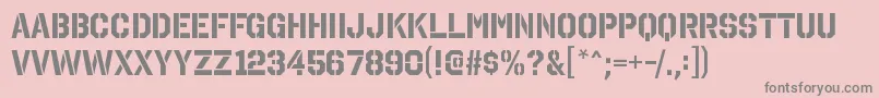 OctinstencilrgBold Font – Gray Fonts on Pink Background