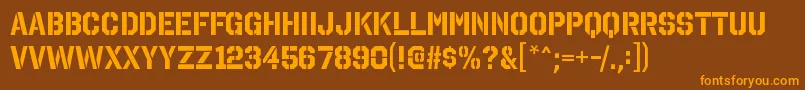 OctinstencilrgBold Font – Orange Fonts on Brown Background