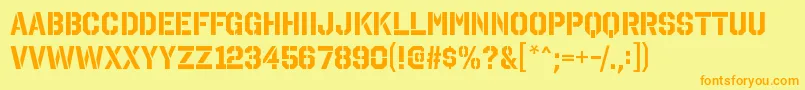 OctinstencilrgBold Font – Orange Fonts on Yellow Background