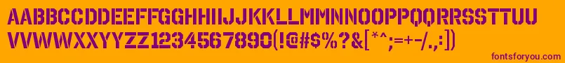 OctinstencilrgBold Font – Purple Fonts on Orange Background