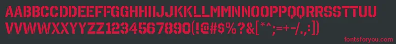 OctinstencilrgBold Font – Red Fonts on Black Background