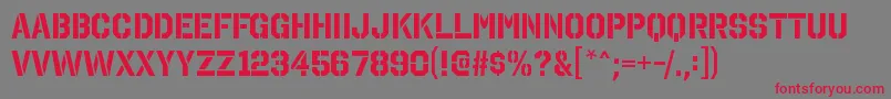OctinstencilrgBold Font – Red Fonts on Gray Background