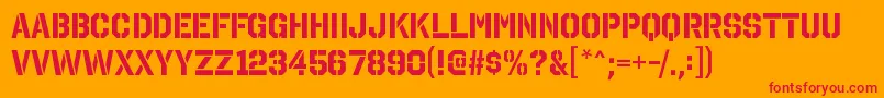 OctinstencilrgBold Font – Red Fonts on Orange Background