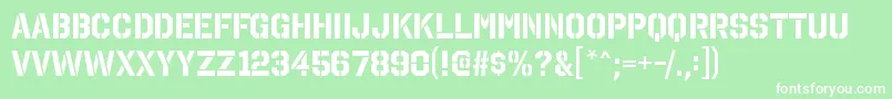 OctinstencilrgBold Font – White Fonts on Green Background