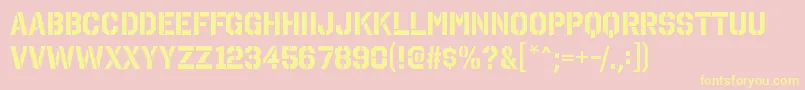 OctinstencilrgBold-Schriftart – Gelbe Schriften auf rosa Hintergrund