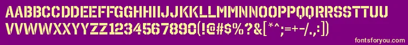 OctinstencilrgBold Font – Yellow Fonts on Purple Background