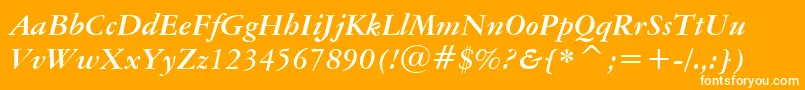 AmericanGaramondBoldItalicBt Font – White Fonts on Orange Background