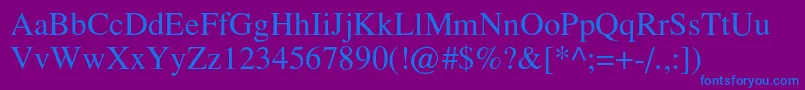 フォントDrummer – 紫色の背景に青い文字