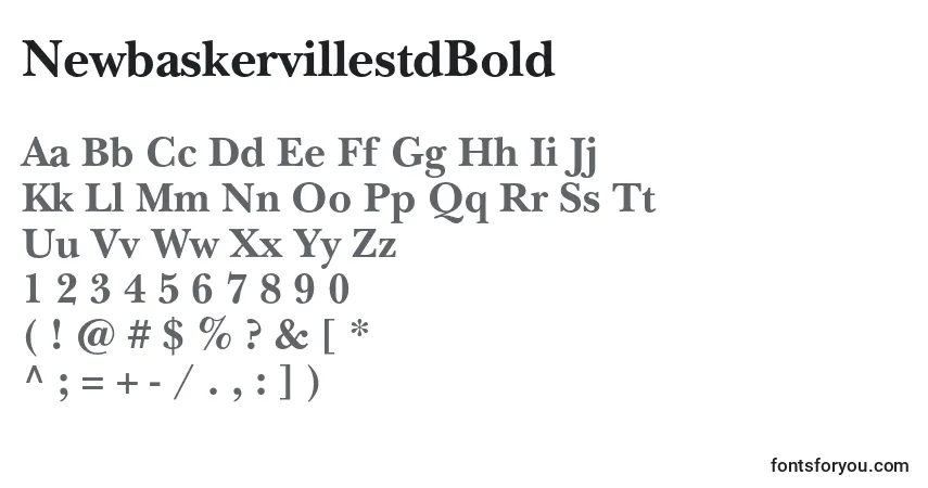 Czcionka NewbaskervillestdBold – alfabet, cyfry, specjalne znaki