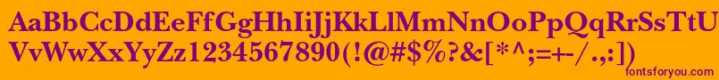 NewbaskervillestdBold Font – Purple Fonts on Orange Background