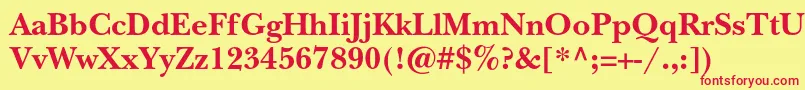 NewbaskervillestdBold Font – Red Fonts on Yellow Background