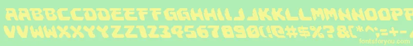 フォントAstropolisLeftalic – 黄色の文字が緑の背景にあります
