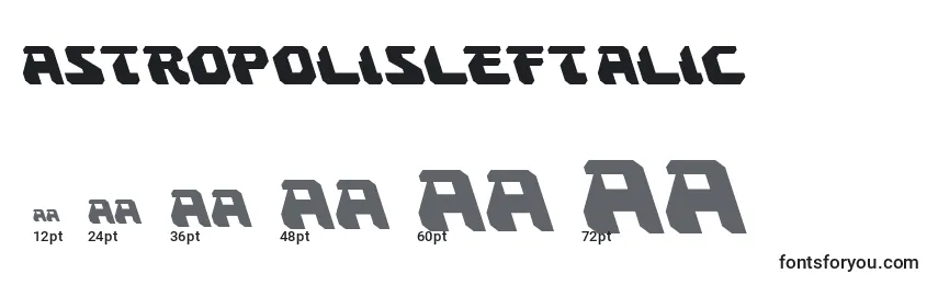 AstropolisLeftalic Font Sizes